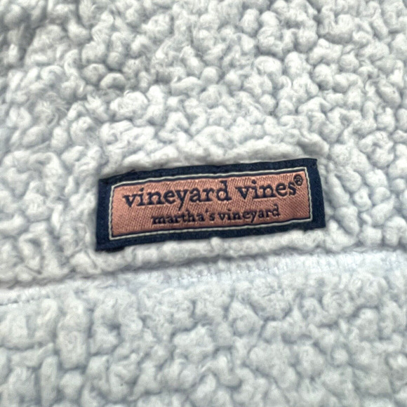 Vineyard Vines Jacket Girls Large Blue Plush Teddy Fleece Full Zip Sherpa Cozy - Picture 5 of 12